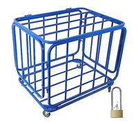 XBTGS Carrello a sfere con ruote in metallo, resistente scaffale per pallacanestro, può contenere palloni da calcio, pallavolo, palline da tennis, ecc., Design pieghevole a gabbia, adatto per: 90 x 80