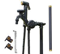 XBTGS Colonna d'acqua da esterno in rame con doppio rubinetto, elegante fontana verticale antigelo per cortile e giardino, design durevole ed elegante, PE, F-100 cm/39,3 pollici