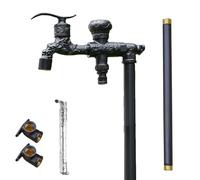 XBTGS Colonna d'acqua da esterno in rame con doppio rubinetto, elegante fontana verticale antigelo per cortile e giardino, design durevole ed elegante, PE, A-60 cm/23,6 pollici