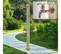 XBTGS Colonna d'acqua da giardino, colonna d'acqua verticalgarden, di rubinetto esterno, rubinetto da giardino in acciaio inox, colonna d'acqua esterna con doppio rubinetto, Stan esterno, bronzo co