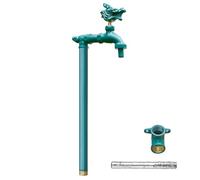 XBTGS Colonna d'acqua da giardino con rubinetto a forma di drago, per esterni, autoportante, antigelo, interamente in rame, per irrigazione e irrigazione, verde, 60 cm, verde