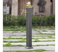 XBTGS Colonna d'acqua da giardino indipendente con rubinetto in rame, supporto per tubo da 111,8 cm, rubinetto dell'acqua a prova di inverno per un'irrigazione efficiente del giardino e soluzioni di