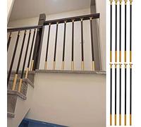 XBTGS Corrimano rotondo cavo, nero, moderno, per scale a doppio pannello, terrazza, giardino, villa, 80-160 cm, confezione da 1/2/5/10, corrimano Deckorators con binario, 10 pezzi, Black Post 130 cm