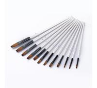 XBTGS Pennelli per pittura, 12 pezzi, setole in nylon con manico in legno, set di penne per acquerello, per imparare la pittura ad olio e acrilico fai da te, pennelli per pittura, un colore, 4