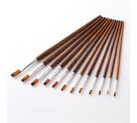 XBTGS Pennelli per pittura, 12 pezzi, setole in nylon con manico in legno, set di penne per acquerello, per imparare la pittura ad olio e acrilico fai da te, pennelli per pittura, un colore, 6
