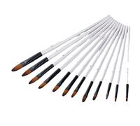 XBTGS Pennelli per pittura, 12 pezzi, setole in nylon con manico in legno, set di penne per acquerello, per imparare la pittura ad olio e acrilico fai da te, pennelli per pittura, un colore, 1