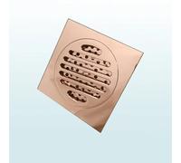 XBTGS Scarico a pavimento per bagno, in ottone spazzolato opaco, nero, oro rosa, con filtro da 10 cm, per doccia, cucina, nichel spazzolato, oro rosa, A