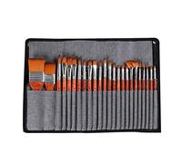 XBTGS Set di 24 pennelli in nylon con asta, borsa per olio, guazzo, acquerello, pennello per olio, set di pennelli per olio,