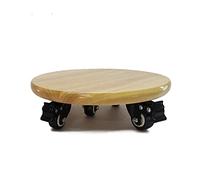 XBTGS Supporto per vasi da fiori in legno con ruote, supporto rotondo per vasi da fiori, carrello per vasi da fiori per interni ed esterni, base girevole a 360°, un colore - L