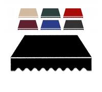 XBTGS Tessuto di ricambio per tenda parasole impermeabile retrattile, per terrazza, balcone, cortile, porta, finestra, facile da installare, 3 x 2 m, 91,4 x 0,64 x 2 m, 300 x 200 cm, nero
