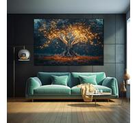 XBTYKPB Albero dei desideri illuminato, arredamento per la casa, stampa, grandi quadri da parete, quadri murali, poster della foresta, dipinto della natura dell'albero (30x40 cm/senza cornice)