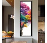 XBTYKPB Arte astratta moderna, quadro su tela alto e sottile, decorazione murale lunga e stretta per la casa o l'ufficio in stile contemporaneo (35x105 cm/cornice interna)