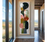 XBTYKPB Arte murale astratta stretta, arte murale su tela alta e sottile, dipinto, poster verticali incorniciati per stanze, decorazioni per corridoio e ufficio (20x60 cm/cornice interna)