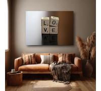 XBTYKPB Arte murale su tela con blocchi di parole d'amore, lettere dello Scrabble, arredamento minimalista per la casa, dipinto tipografico, decorazione murale ispiratrice (21x30 cm/senza cornice)