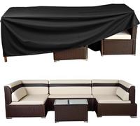 XBTYKPB Copertura per mobili da giardino, 135 x 135 x 100 cm, tessuto Oxford 210D, impermeabile, antivento, anti-UV, rettangolare, protezione per tavolo da giardino, divano