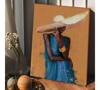 XBTYKPB Elegante donna che dipinge su tela, stampe d'arte africana, poster di ragazze nere, artista per soggiorno, camera da letto, poster e stampe 60x90cm senza cornice