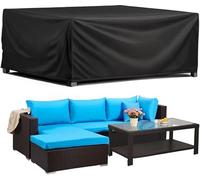 XBTYKPB Fodera per salotto da giardino da esterno, 135 x 135 x 90 cm, 420 D, Oxford, per tavolo da giardino, per soggiorno, impermeabile, resistente al vento, pioggia UV e lacrime