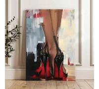 XBTYKPB Il fascino dei tacchi alti, donne, poster su tela in stile realistico moderno, dipinto per soggiorno, camera da letto, murales da parete 21x30cmx3 con cornice