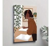 XBTYKPB Poster su tela, arte femminile, arte universitaria, grande tela artistica con tema ragazza amante della musica, opera d'arte da parete per camera da letto, decorazione 60x90 cm senza cornice