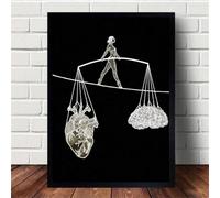XBTYKPB Poster su tela, smetti di ignorare ciò che la tua anima ti dice di fare, poster di cuore e cervello equilibrati, per la pittura murale della camera da letto, 21x30 cm, senza cornice