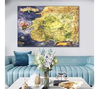 XBTYKPB Poster Vintage Map Wheel of Time The Westlands Map Art Canvas Poster Stampe Dipinti Immagini Murali per Arredamento Casa 40x60cm Con Cornice
