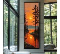 XBTYKPB Quadro astratto stretto, tela alta e sottile, quadro verticale incorniciato per stanze, poster decorativi per corridoi e uffici (40x120 cm/cornice interna)
