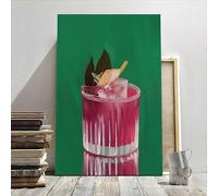 XBTYKPB Stampa di cocktail preppy, poster digitale per bevande su carrello da bar, estetica retrò, arte murale su tela testurizzata, decorazione da parete (30x40 cm/senza cornice)