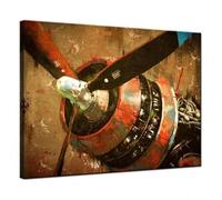 XBTYKPB Stampe su tela, arte murale, poster vintage con elica di aeroplano, motore di aeroplano, dipinto giclée, murale rustico (40x60 cm/senza cornice)