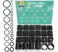 XBVV 1020 pezzi O-ring kit 20 dimensioni gomma nitrilica O-ring assortimento set per auto auto auto veicolo riparazione rubinetto sanitario aria o gas guarnizioni resistenti olio e calore