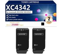 XC4342 Cartuccia Toner di Ricambio per Lexmark XC4342 XC4352 Stampanti, 25000 Pagine,Black-2 pack