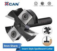 XCAN Punta per fresa per superficie Spoilboard da 3/4 flauto Punta per pialla per legno con gambo da 8 mm con inserto Fresa per appiattire lastre in metallo duro