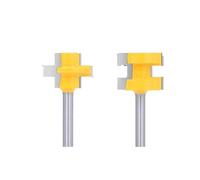 XCAN Set di 2 punte for fresatrice a maschio e femmina, gambo da 6 mm 8, coltello for fresa for lavorazione del legno, tenone, compatibile con utensili for(8mm shank)