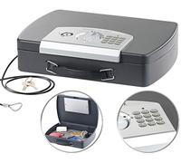 Xcase Cancelleria e prodotti per ufficio - cassa: Cassetta per soldi e documenti, Acciaio, Serratura elettronica (cassettina per soldi a4, cassettina porta, veicolo)
