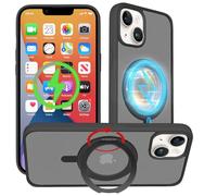 Xcase Custodia Magnetica iPhone 14: Custodia per iPhone 14, Nero-Trasparente, Resistente agli Urti, Ultra-Sottile (con Anello Magnetico, Cover MagSafe per, Qi)