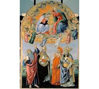 XcBAIHOUD Dipinti Famosi Pittura Quadri Stampe Da Parete Coronación de María con Cuatro Santos de Sandro Botticelli per L'arredamento del Soggiorno 60x90cm