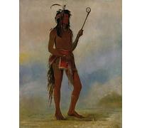 XcBAIHOUD Dipinti Famosi Pittura Quadri Stampe Da Parete El que está en ambos lados un distinguido jugador de pelota de George Catlin per L'arredamento del Soggiorno 60x90cm