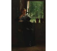 XcBAIHOUD Dipinti Famosi Pittura Quadri Stampe Da Parete En la ventana de Winslow Homer per L'arredamento del Soggiorno 60x90cm