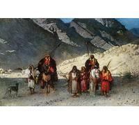 XcBAIHOUD Dipinti Famosi Pittura Quadri Stampe Da Parete en las montañas de Leon Florentin Bonnat per L'arredamento del Soggiorno 60x90cm