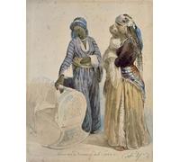 XcBAIHOUD Dipinti Famosi Pittura Quadri Stampe Da Parete Esclava y mujer de El Cairo de Ippolito Caffi per L'arredamento del Soggiorno 60x90cm