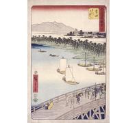 XcBAIHOUD Dipinti Famosi Pittura Quadri Stampe Da Parete Estación Yoshida Kyoka Tokaido Serie por Utagawa Hiroshige per L'arredamento del Soggiorno 60x90cm