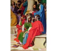 XcBAIHOUD Dipinti Famosi Pittura Quadri Stampe Da Parete Jesús entre los doctores Detalle de los doctores y la Virgen María de Jean Auguste Ingres per L'arredamento del Soggiorno 60x90cm