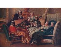 XcBAIHOUD Dipinti Famosi Pittura Quadri Stampe Da Parete La lectura de Moliere de Jean François De Troy per L'arredamento del Soggiorno 60x90cm