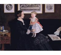 XcBAIHOUD Dipinti Famosi Pittura Quadri Stampe Da Parete La señora Wyatt Jr y su hija Sarah de John Everett Millais per L'arredamento del Soggiorno 60x90cm