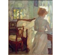 XcBAIHOUD Dipinti Famosi Pittura Quadri Stampe Da Parete Morgensonne II de Leo Putz per L'arredamento del Soggiorno 60x90cm