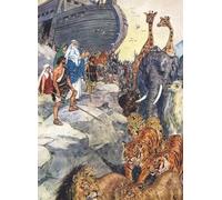XcBAIHOUD Dipinti Famosi Pittura Quadri Stampe Da Parete Noé sale del arca de Charles Edmund Brock per L'arredamento del Soggiorno 60x90cm