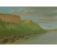 XcBAIHOUD Dipinti Famosi Pittura Quadri Stampe Da Parete Padre Hennepin y compañeros dando el salto del amante por George Catlin per L'arredamento del Soggiorno 60x90cm