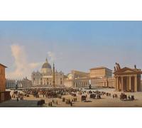 XcBAIHOUD Dipinti Famosi Pittura Quadri Stampe Da Parete Plaza San Pietro Roma de Ippolito Caffi per L'arredamento del Soggiorno 60x90cm