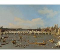 XcBAIHOUD Dipinti Famosi Pittura Quadri Stampe Da Parete Puente de Westminster con la Procesión del Alcalde sobre el Támesis por Antonio Canal per L'arredamento del Soggiorno 60x90cm