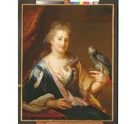 XcBAIHOUD Dipinti Famosi Pittura Quadri Stampe Da Parete Retrato de una dama alimentando a un loro de Godfried Schalken o Schalcken per L'arredamento del Soggiorno 60x90cm