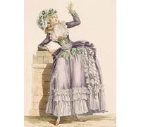 XcBAIHOUD Dipinti Famosi Pittura Quadri Stampe Da Parete Traje de dama en tafetán malva y verde con gorro a juego de Francois Louis Watteau per L'arredamento del Soggiorno 60x90cm